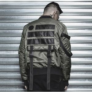Men Buckle Ribbon  Winter Warm MA1 Bomber Jackets